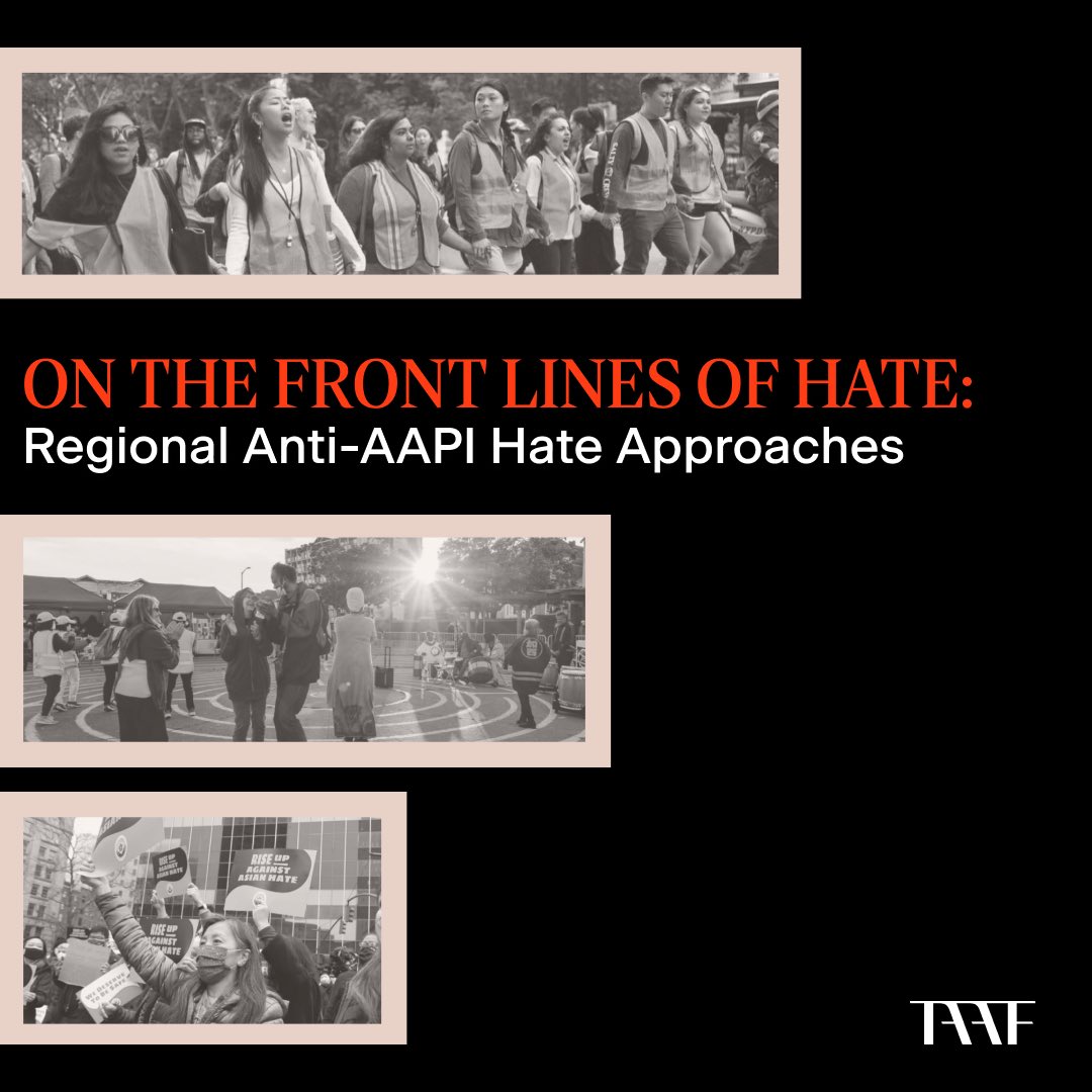 TAAF partnered with Eternal Knot Evaluation and <a href="/SocialPolicyRes/">SocialPolicyResearch</a> to share "On the Front Lines of Hate: Regional Anti-AAPI Hate Approaches," focusing on the practices AAPI-focused organizations have implemented to combat hate across the country.

Read more: taaf.org/project/on-the…