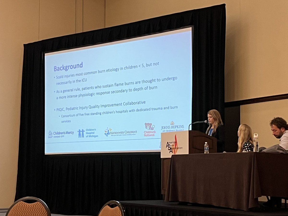 Amazing work by Ashley Daniels on behalf of our PIQIC collaborative! Proud to be a part of this esteemed group of pediatric burn centers and push the care of our patients forward!  #ABA2023
