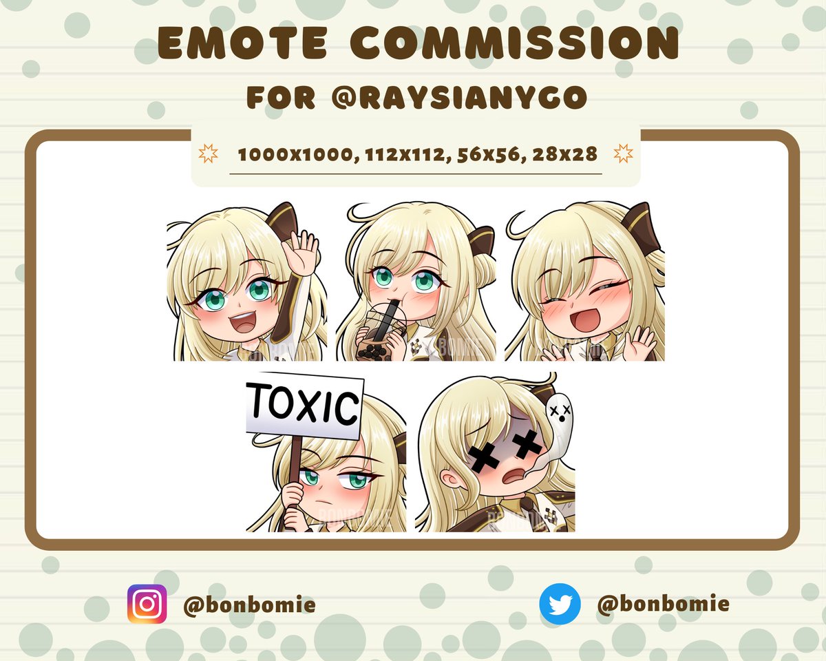emote comms for @/RaysianYGO 
thank you so much 🥰💖
#twitchemote #emoteartist #chibi