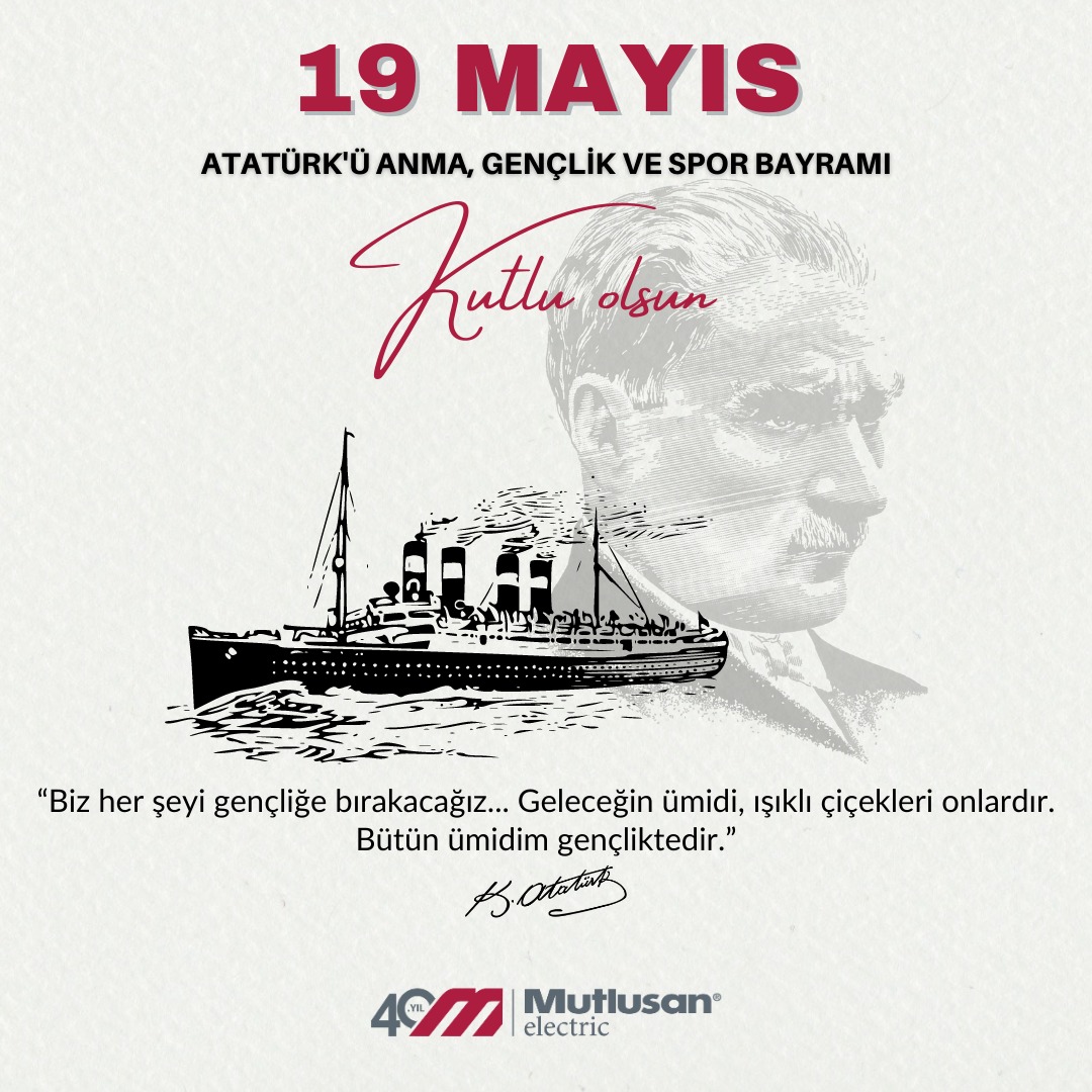 mutlusanelk's tweet image. Milli mücadele meşalesinin ilk kıvılcımını ışığa dönüştürenleri Saygı, Sevgi, Minnet, ve özlemle anıyoruz. 19 Mayıs Atatürk'ü anma Gençlik ve Spor Bayramı Kutlu Olsun. ❤️

#mutlusanelectric #mutlusanelektrik