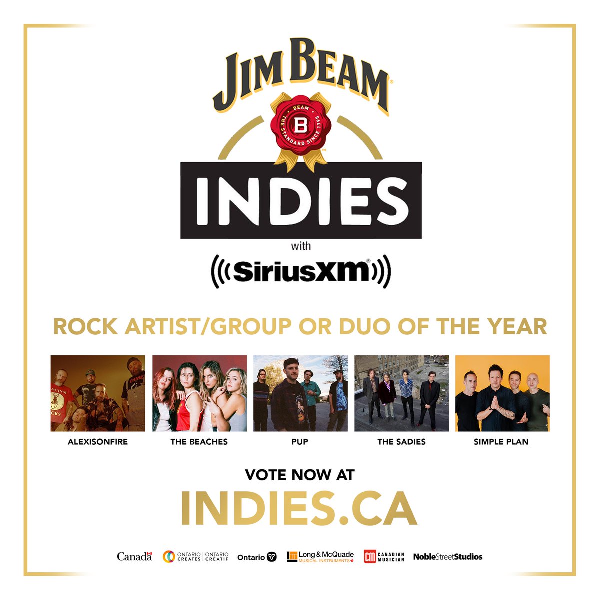 We're up for 3 INDIES this year - Artist of the Year / Rock Artist of the Year / Album of the Year VOTE ↓↓↓ indies.ca/voting/
