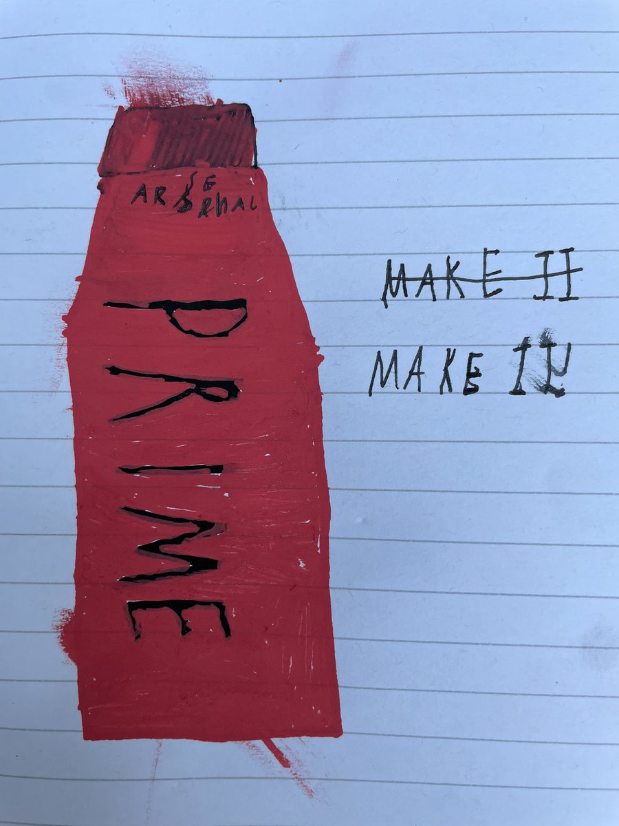 Al_Hutchison's tweet photo. Hey @KSI my 7yo son still wants you to make the @Arsenal PRIME, he drew you a picture. What do you say? https://t.co/O7CQTN3can