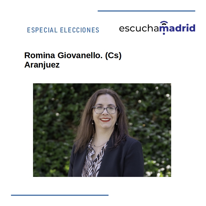 La candidata por Ciudadanos a la Alcaldía de Aranjuez responde a tres preguntas de Escucha Madrid. <a href="/Cs_Aranjuez/">Ciudadanos Aranjuez</a> <a href="/CS_Madrid/">Ciudadanos Madrid</a> 

escucha.madrid/romina-giovane…