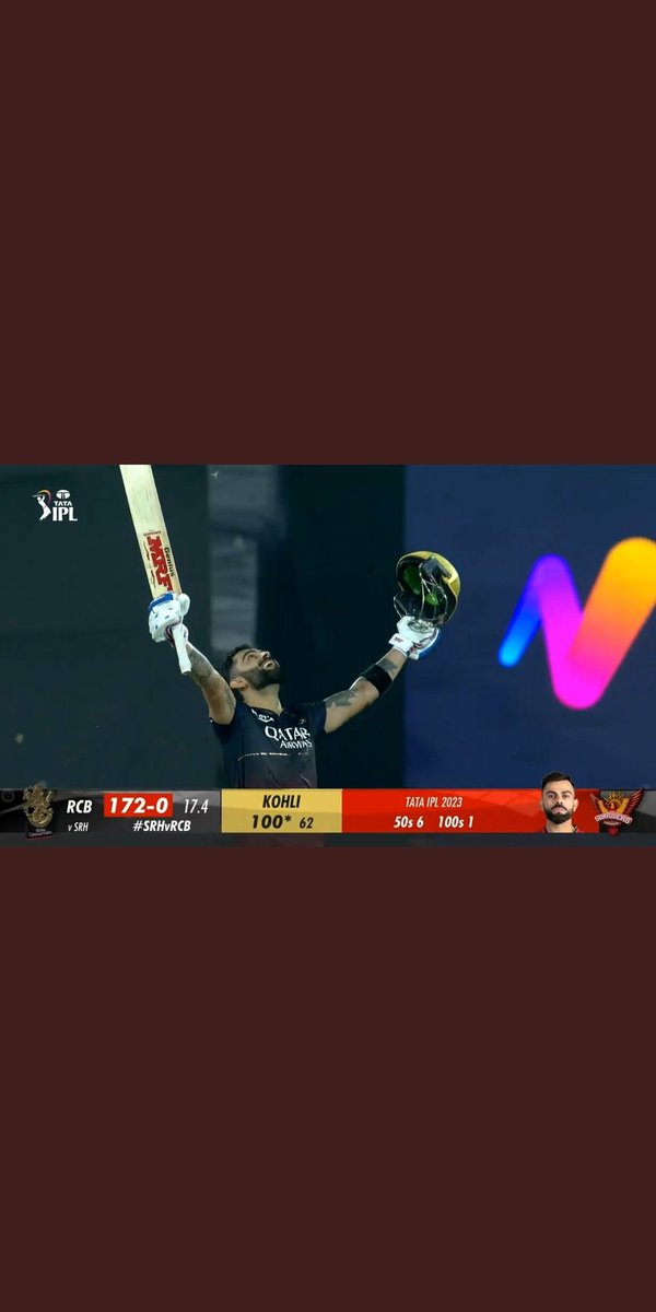 MishraNainesh's tweet photo. 18th May 2016 - Virat Kohli smashed an IPL century with stitches.

18th May 2023 - Virat Kohli smashed an IPL century in a virtual knockout match. https://t.co/vGFRuq7qVa