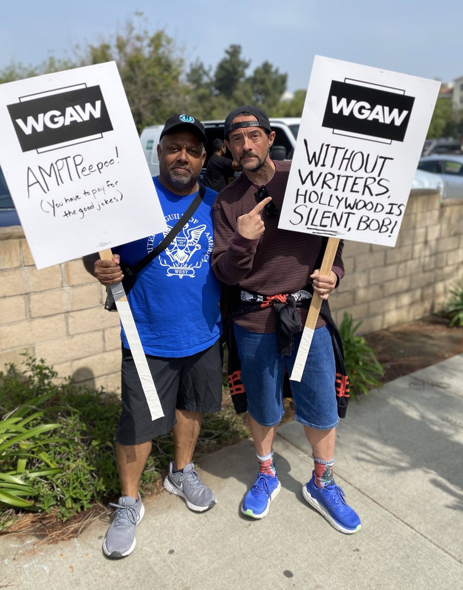 Me &amp; <a href="/marcbernardin/">Marc Bernardin</a>, 
fighting The Man!
NO MORE WORDS!
Support the <a href="/WGAWest/">Writers Guild of America West</a>!