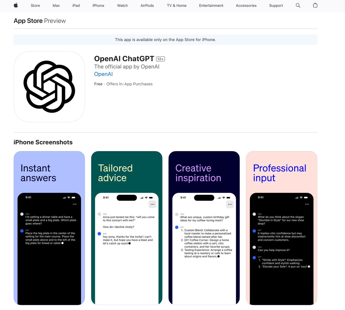 heyBarsee's tweet photo. 🚨 OpenAI has just released a ChatGPT app for iOS.

Try here: https://t.co/DeWLtxK3q0 https://t.co/aD02ZkIzLG