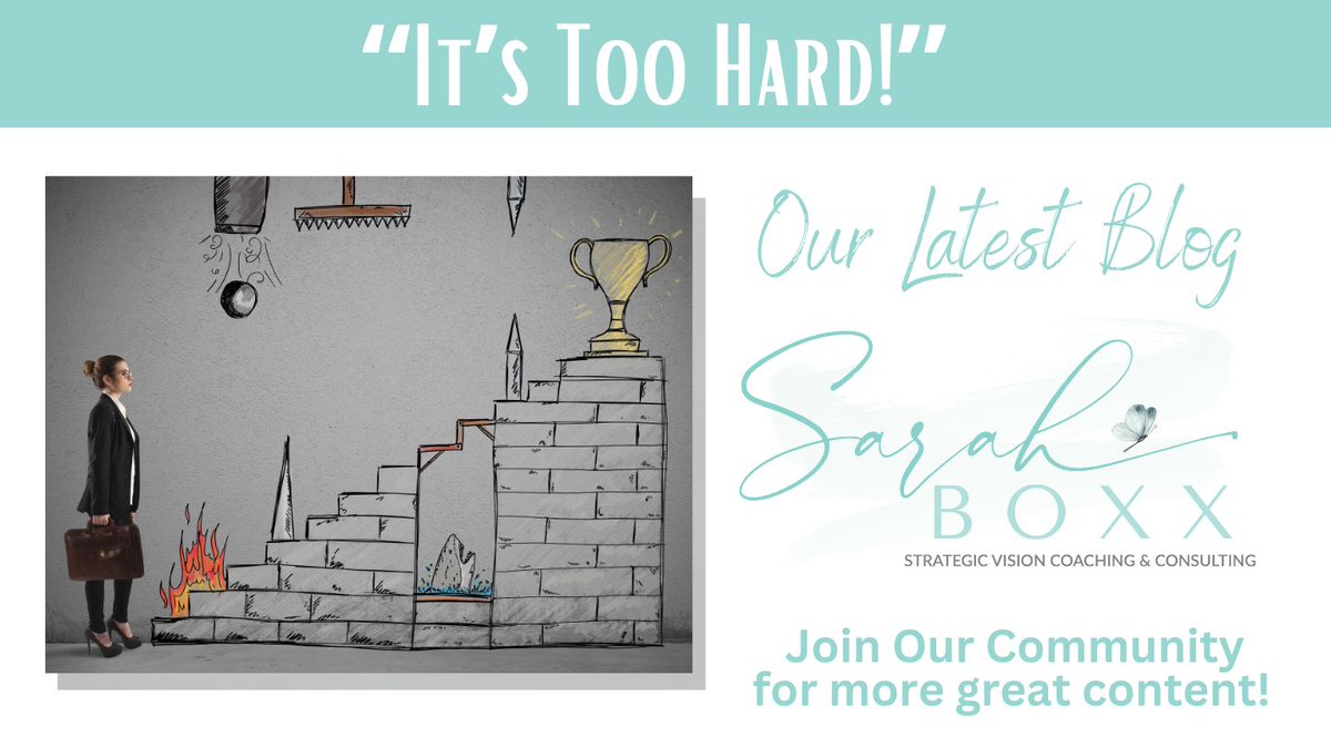 SarahBoxx's tweet image. “It’s too hard” is often just an #excuse for inaction. So, with that in mind, what can you do the next time you find yourself saying, "It's too hard!"? This week's blog article can give you some tips to manage those #difficultdays - bit.ly/3BB8WEg

#challenges #Enneagram