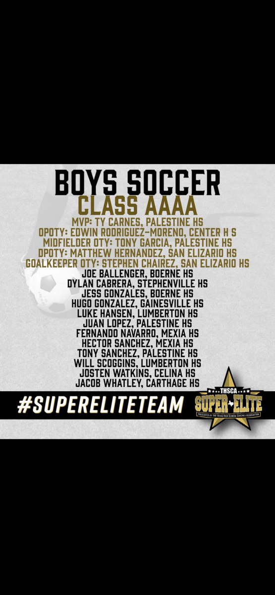 Congrats to Joe Ballenger and Jess Gonzales on being named to the THSCA Class 4A Super Elite Team!