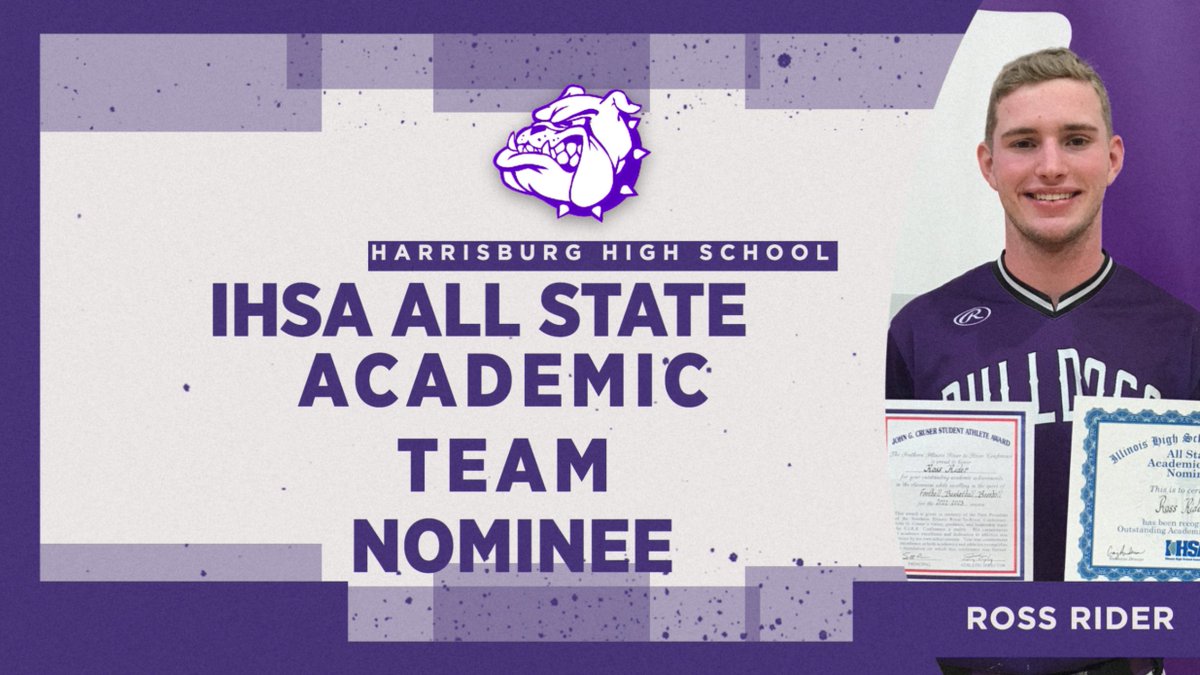Hbg_Athletics's tweet photo. Congratulations to Harrisburg High School Bulldog Athlete, Ross Rider, our 2022-2023 IHSA  All-State Academic Team Nominee. Great Job Ross! https://t.co/Emk7LX6Pog