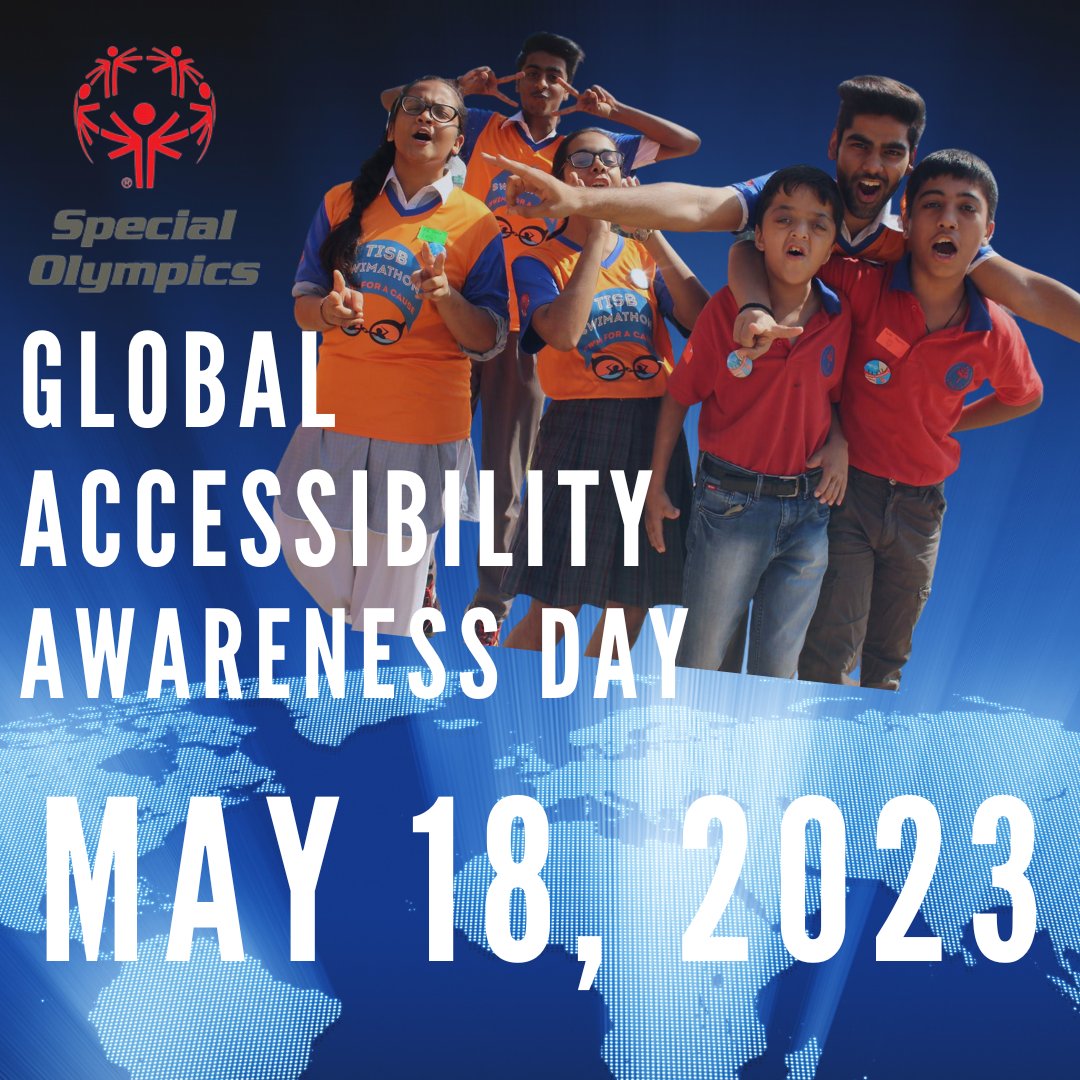 SpecialOlympics's tweet photo. Please help us celebrate Global Accessibility Awareness Day! Today's digital access underserves the more than 1 Billion persons with disabilities. Accessibility removes barriers and unlocks the possible. Learn more ➡️ https://t.co/knFHepg17Q  @gbla11yday #InclusionRevolution https://t.co/sI1NN7Le4M
