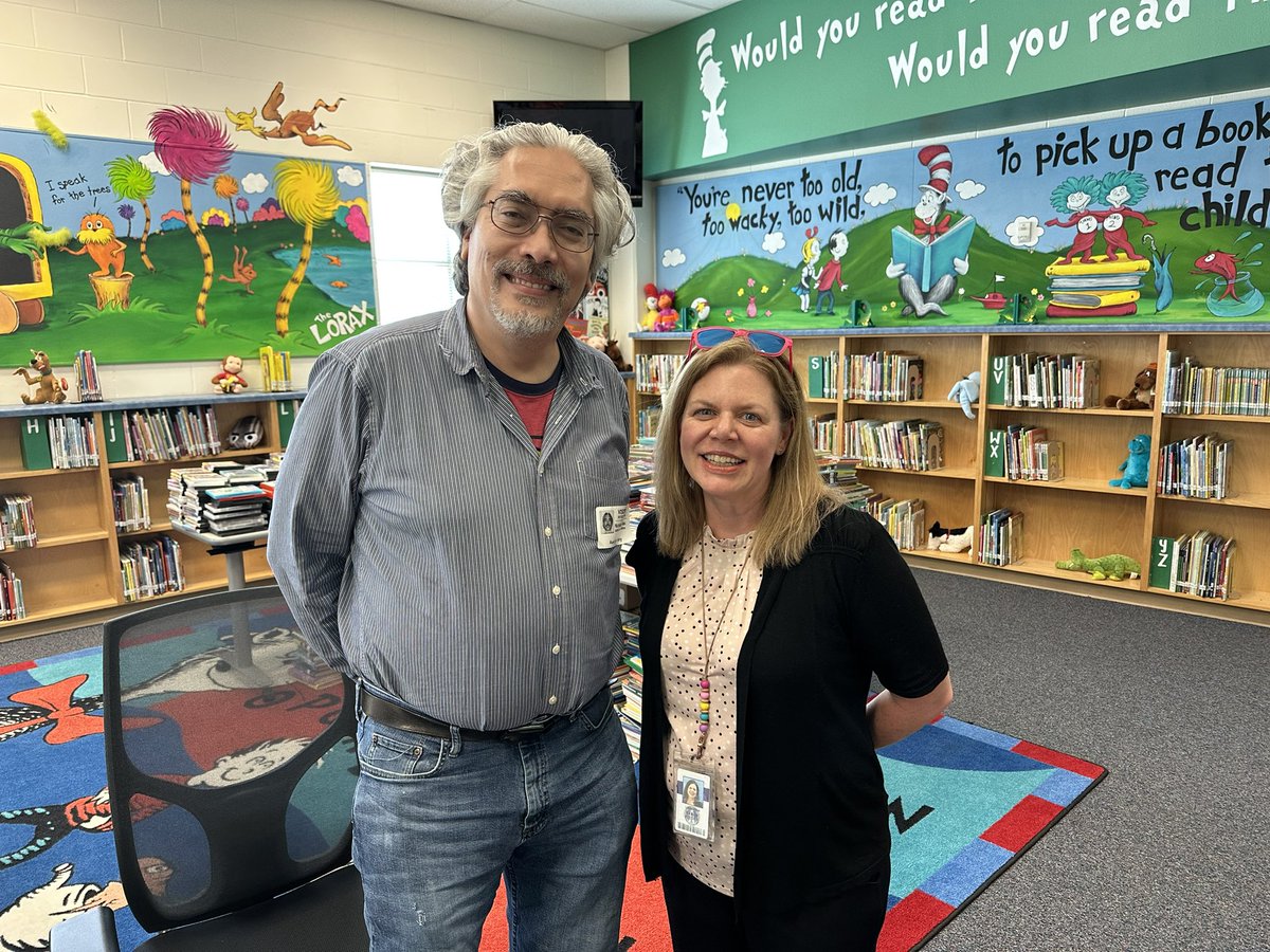 Author Nick Bruel was at our library meeting today. What a fun surprise! @nickbruel @NISDLib #NISDlibraries