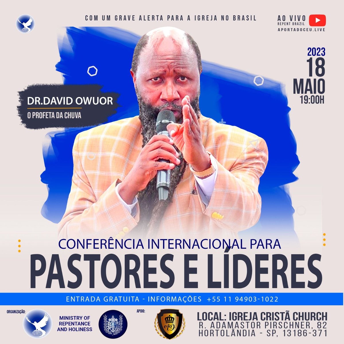 NOVO ENDEREÇO HOJE 

LOCAL: IGREJA CRISTÃ CHURCHR. Adamastor Pirschner, 82Hortolândia - SP, 13186-371
#SaoPauloVisitation