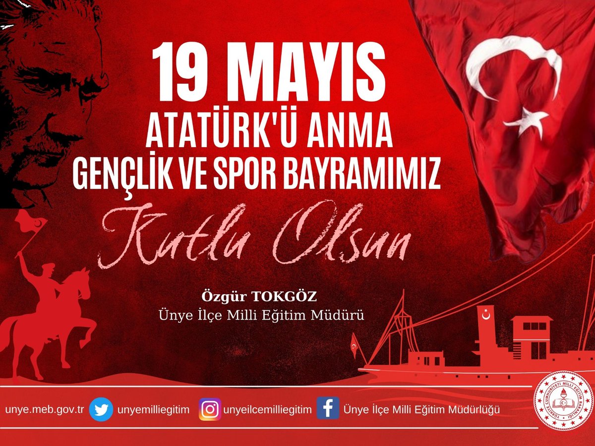unyemilliegitim's tweet photo. 🇹🇷19 Mayıs Atatürk'ü Anma, Gençlik ve Spor Bayramımız Kutlu Olsun https://t.co/xIfnIkjQmE