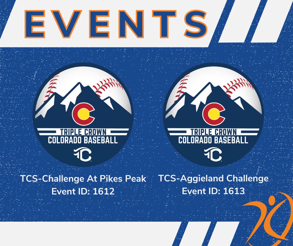 AGLBaseball's tweet photo. Here are your Event IDs for this weekend. Good luck to everyone competing! ⚾🔥

@TCS_BB @triplecrownspts 

#AthletesGoLive #AGL #baseball #EventID https://t.co/tXn0R42Ccv