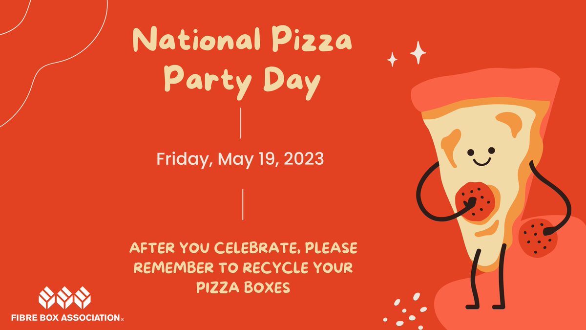 Have you started planning your party for tomorrow's #NationalPizzaPartyDay?
If yes, just a friendly reminder to recycle your pizza boxes!
