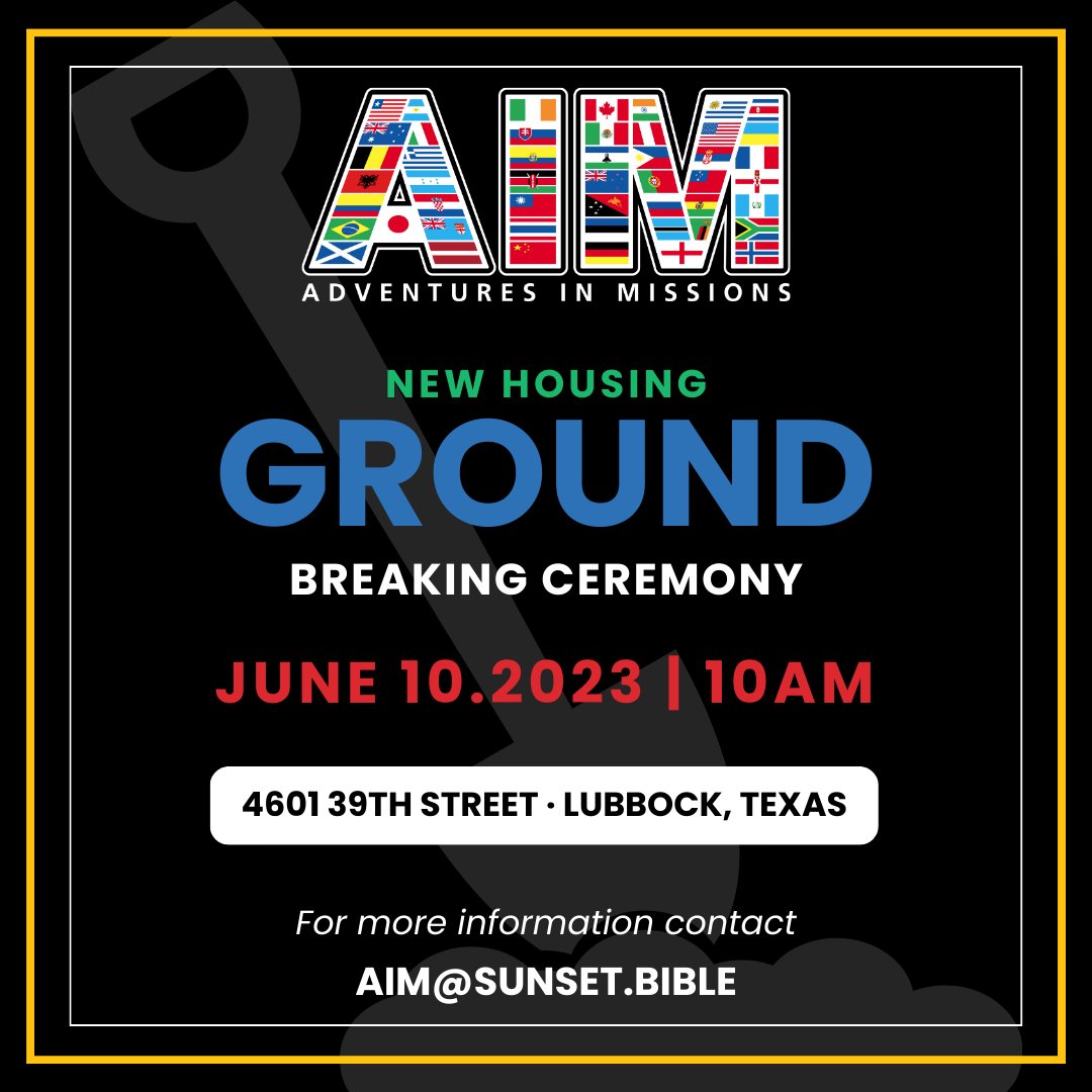 AIM_MISSIONS's tweet photo. SAVE THE DATE - You are cordially invited to join us for a Groundbreaking Ceremony on June 10, 2023, at 10 AM celebrating the construction of our new AIM housing. We hope to see you there! https://t.co/M97E38sjJ3
