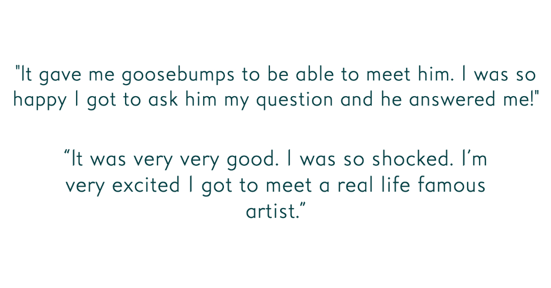 HepworthGallery's tweet photo. Today Hurvin Anderson popped down from installing his exhibition to answer questions from a very excited group of Year 5 pupils participating in our School Prints project. Check out some of their reactions below.
#hepworthwakefield #schoolprints #hurvinanderson #wakefield https://t.co/tKt69wB3o1