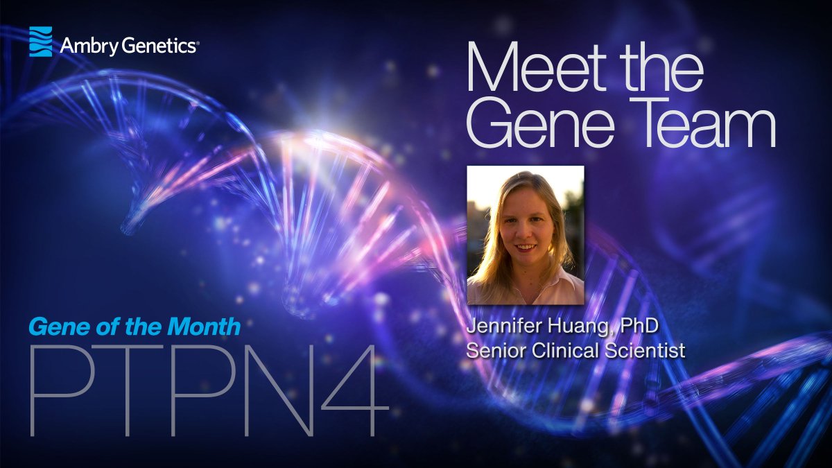 AmbryGenetics's tweet photo. Senior Clinical Scientist Jennifer Huang, PhD, presents May's Gene of the Month, PTPN4. Read more: https://t.co/AZEmLQWeWC
You know your patients. #AmbryKnowsGenes
Partner with us to end diagnostic odysseys sooner and improve care for patients with rare diseases. https://t.co/bzwipe6MrH