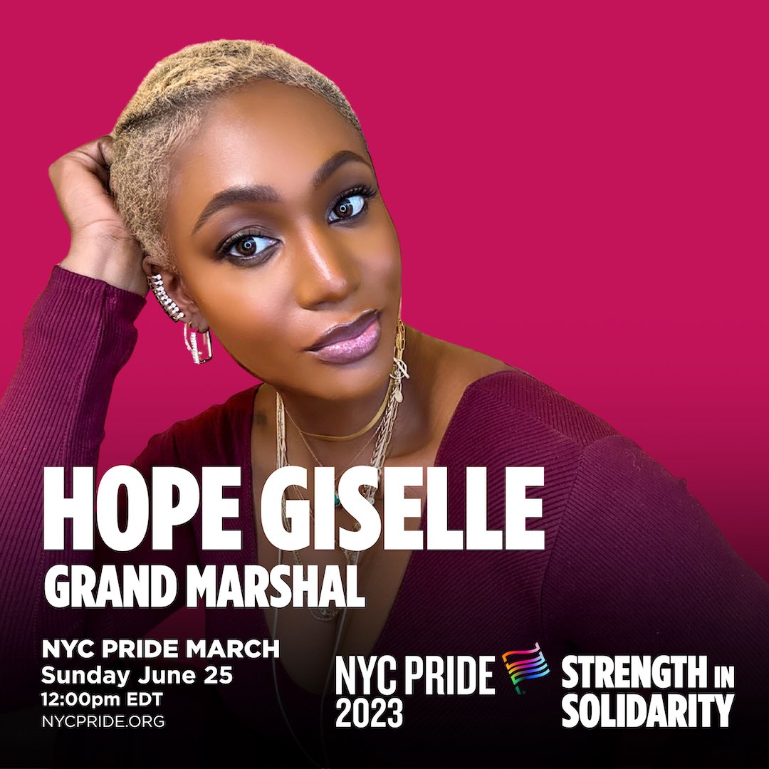 Honored to be @NYCPride 2023 Grand Marshal! Celebrating strength, solidarity, and overlooked change makers. #NYCPride2023 #LoveIsLove #strengthandsolidarity 🌈💪