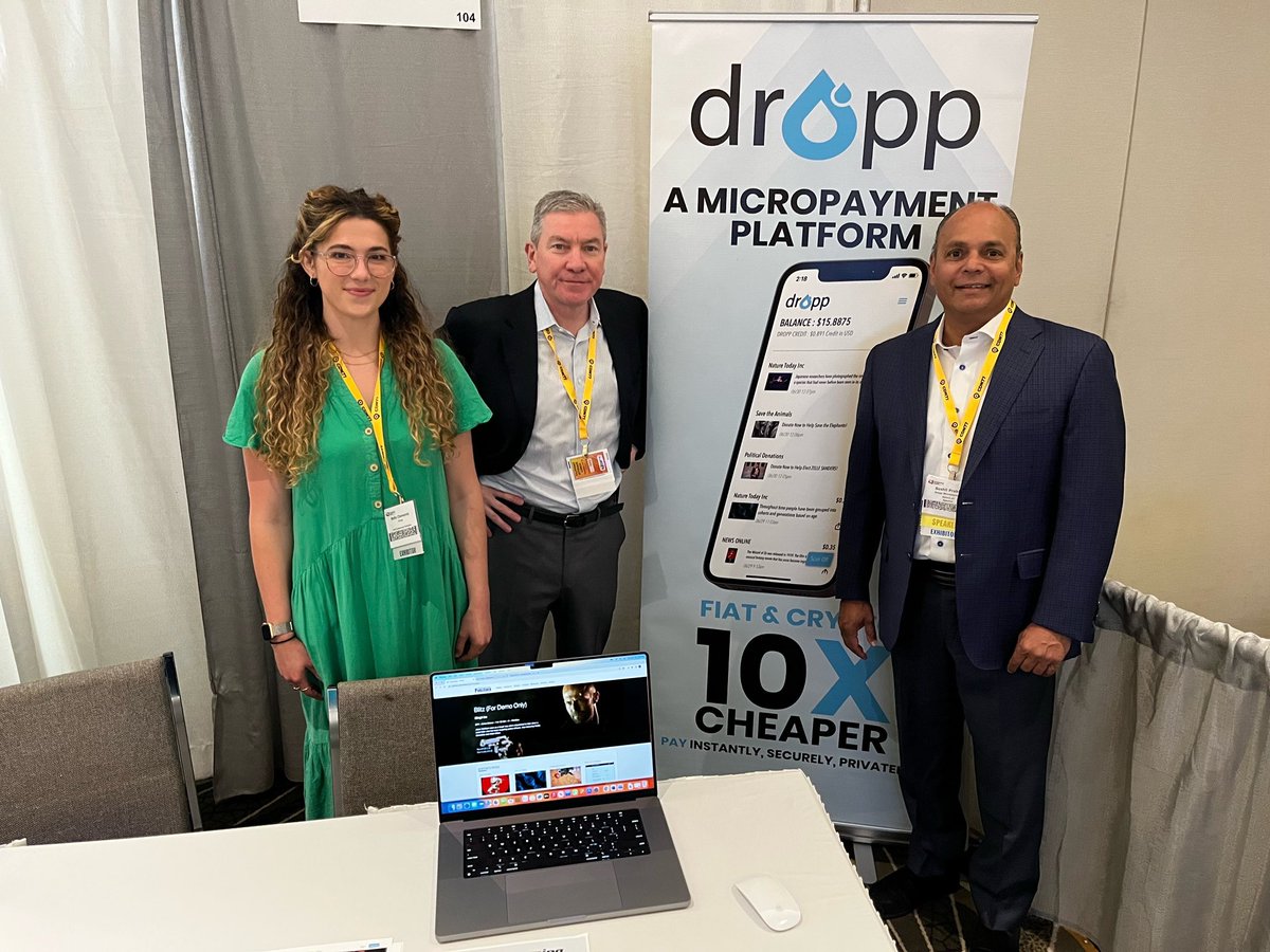 droppcc's tweet photo. We're having fun in Boston at #StreamingEast learning about tech and innovation happening in streaming media and video ๐ Micropayments are an important part of it! Come visit Dropp at booth 104 in the showcase today and tomorrow ๐ @streamingmedia https://t.co/sAkXte6Qm7