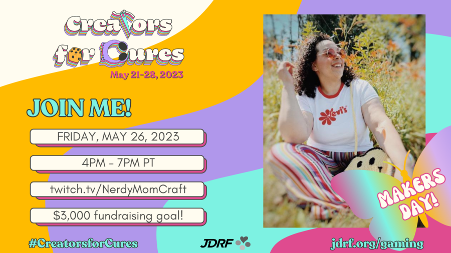 🪓8️⃣days🪓

...until @AbraCatrena, <a href="/NerdyMomCraft/">Melissa</a>, <a href="/boydscustomfab/">Boyd's Custom Fab</a> &amp; more talented makers #charitystream during #Makers Day (May 26) for #CreatorsforCures!🧶✨🌈

We are SO EXCITED to see what they create!🤩jdrf.org/c4c