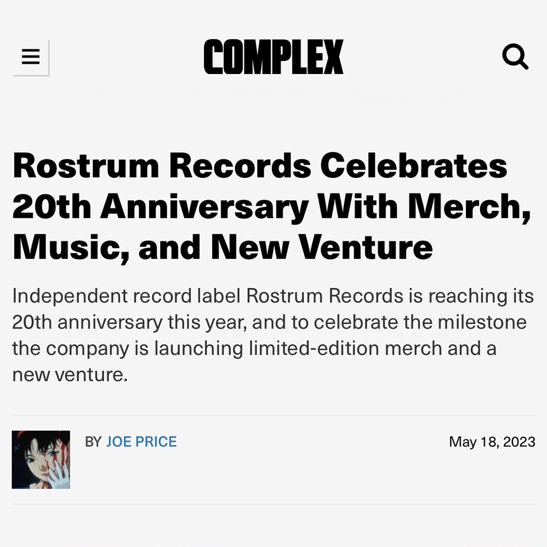 RostrumRecords's tweet image. Independently major - 20 years of Rostrum Records🗣 We’re proud to celebrate this milestone with a limited-edition merch drop, new music, new venture, and more. Cop yours &amp;amp; take a look back at the 20 years of iconic Rostrum history rostrum.com @Complex @musicbizworld
