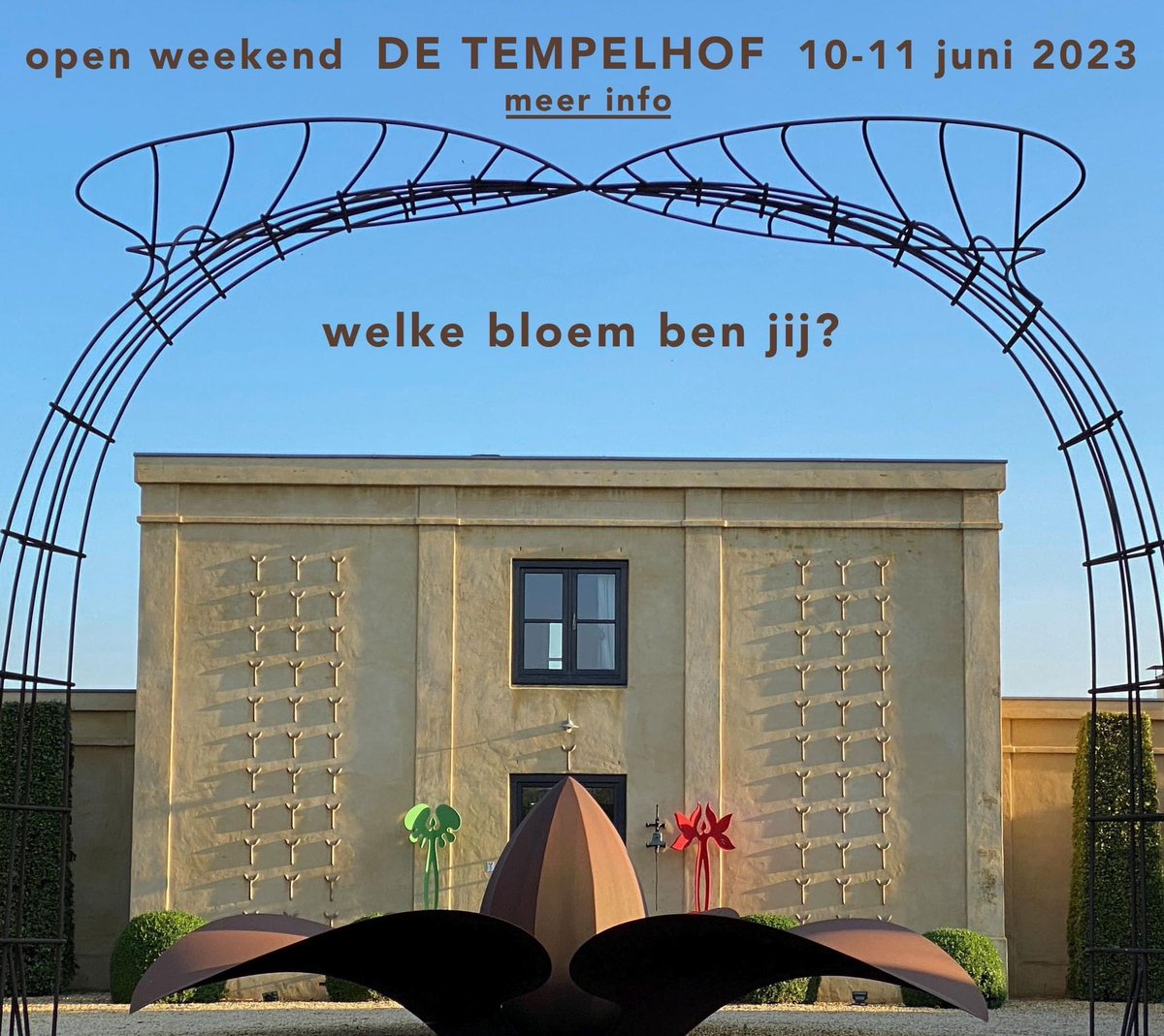 OPEN HUIS DE TEMPELHOF - 10 en 11 juni, zowel binnen als buiten, bij het Kunstenaarsduo Adelheid en Huub Kortekaas in Winssen. Informatie op: huubenadelheid-kortekaas.nl/nl/projecten/d…