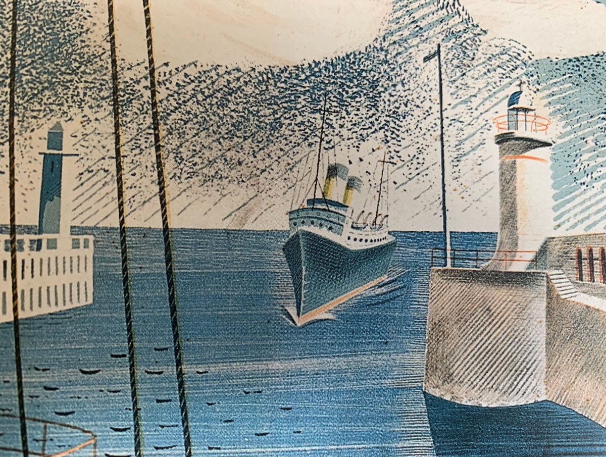 'Newhaven Harbour’ (1936) was given the affectionate informal title by Ravilious of ‘Homage to Seurat’.

Find out more about @margykinmonth Eric Ravilious - Drawn to War available at: foxtrotfilms.com

#ravilious