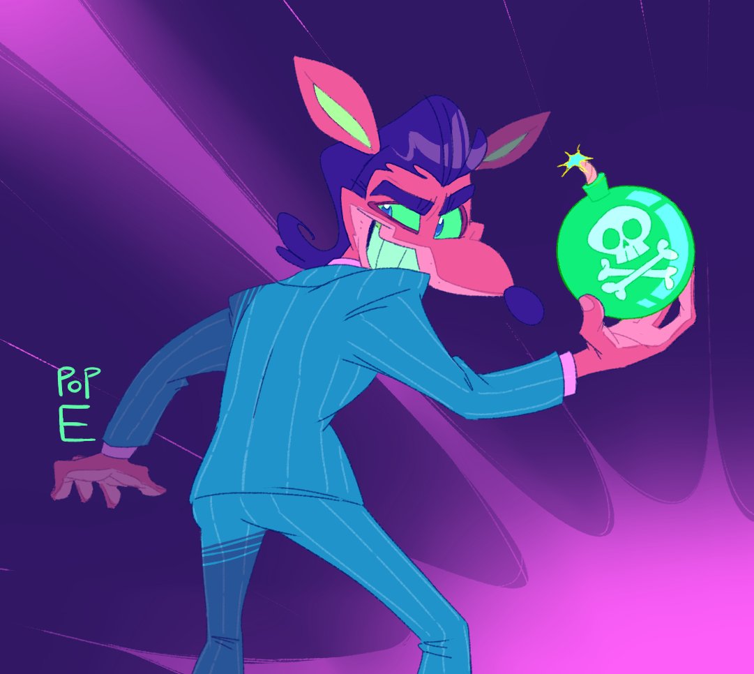 Pinstripe terrorizing the 'Coots again  #crashbandicoot #crashbandicootfanart