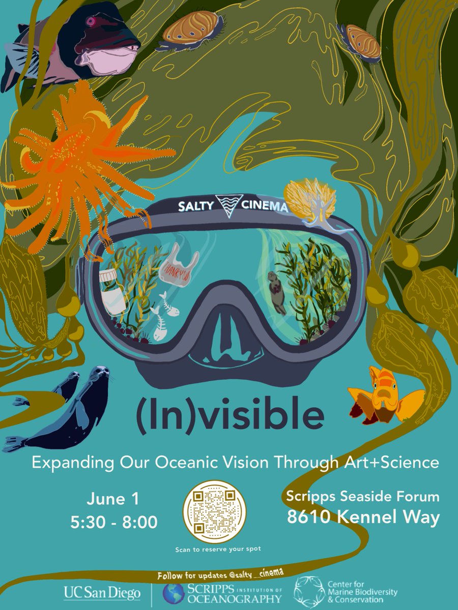 📽️: Lights, camera, climate action! Salty Cinema returns to Scripps with a collection of short films and a panel discussion exploring the role of art and science in tackling unseen forces and shaping the future of our oceans.

🎟️ Grab a free ticket here: bit.ly/3MqPBvM