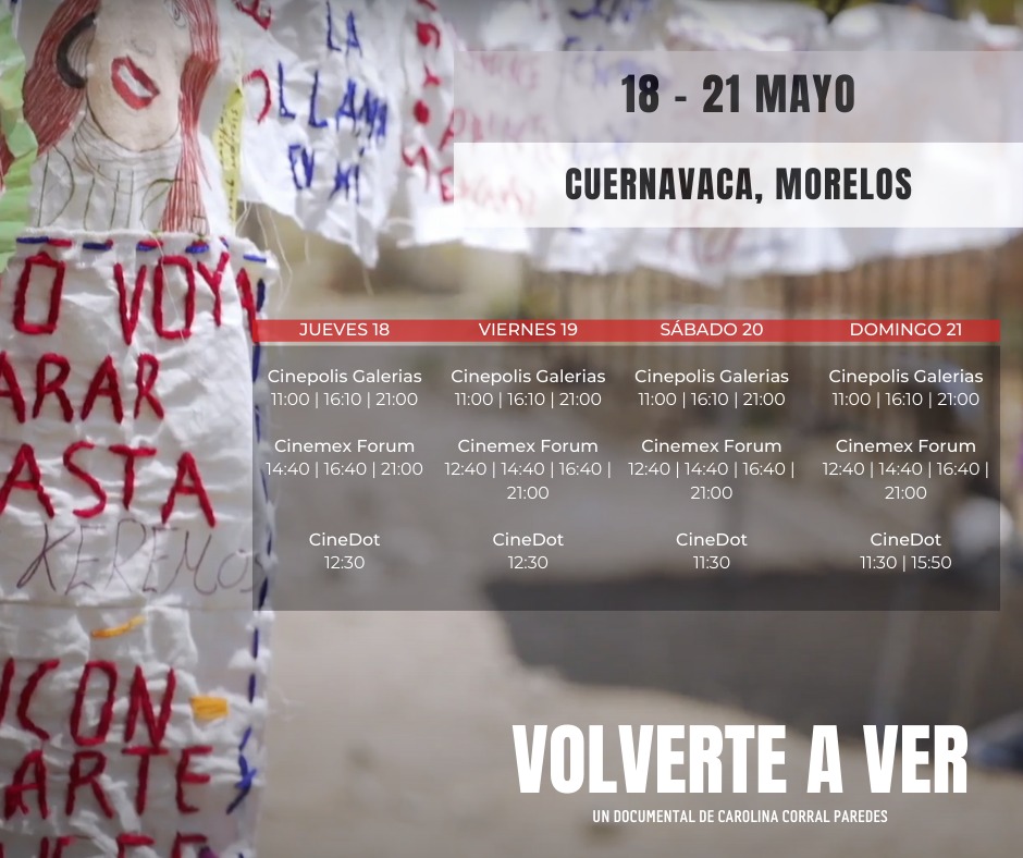 ✨#Cuernavaca: A partir de hoy, VOLVERTE A VER se proyectará en estos cines 🎬
¡Acompáñanos a #DesenterarLaVerdad!