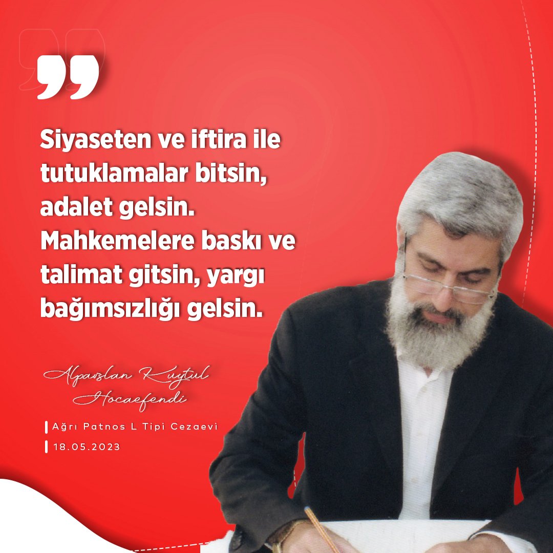 Siyaseten ve iftira ile tutuklamalar bitsin, adalet gelsin. Mahkemelere baskı ve talimat gitsin, yargı bağımsızlığı gelsin.  Cezaevinden SesKaydı #Unutturmayacağız