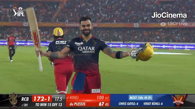 VenuA75378400's tweet photo. @imVkohli Congratulations to the King for a wonderful century 💯. #vitat
#RCBvSRH
#Maxwell #fafduplesis
#Century #ViratKohli𓃵 https://t.co/O3AkLaqQ2u