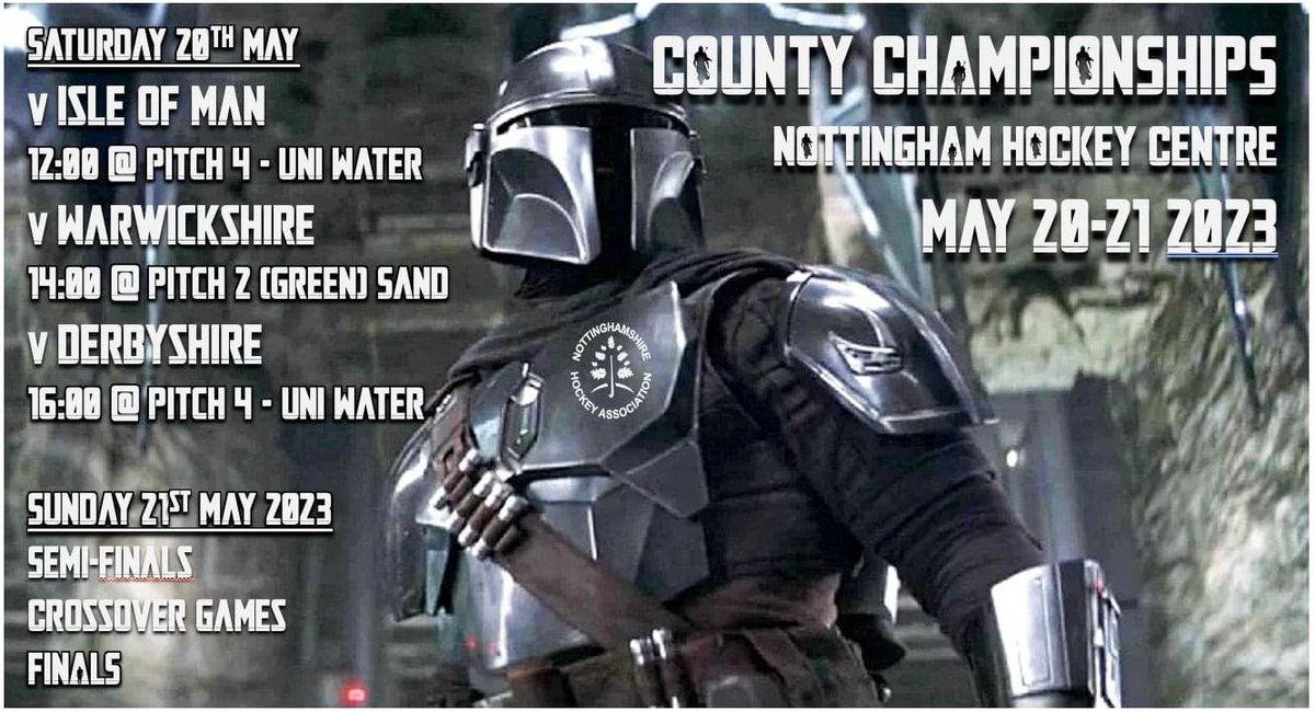 County Championships prep ends tonight. Tournament this weekend at the Nottingham Hockey Centre