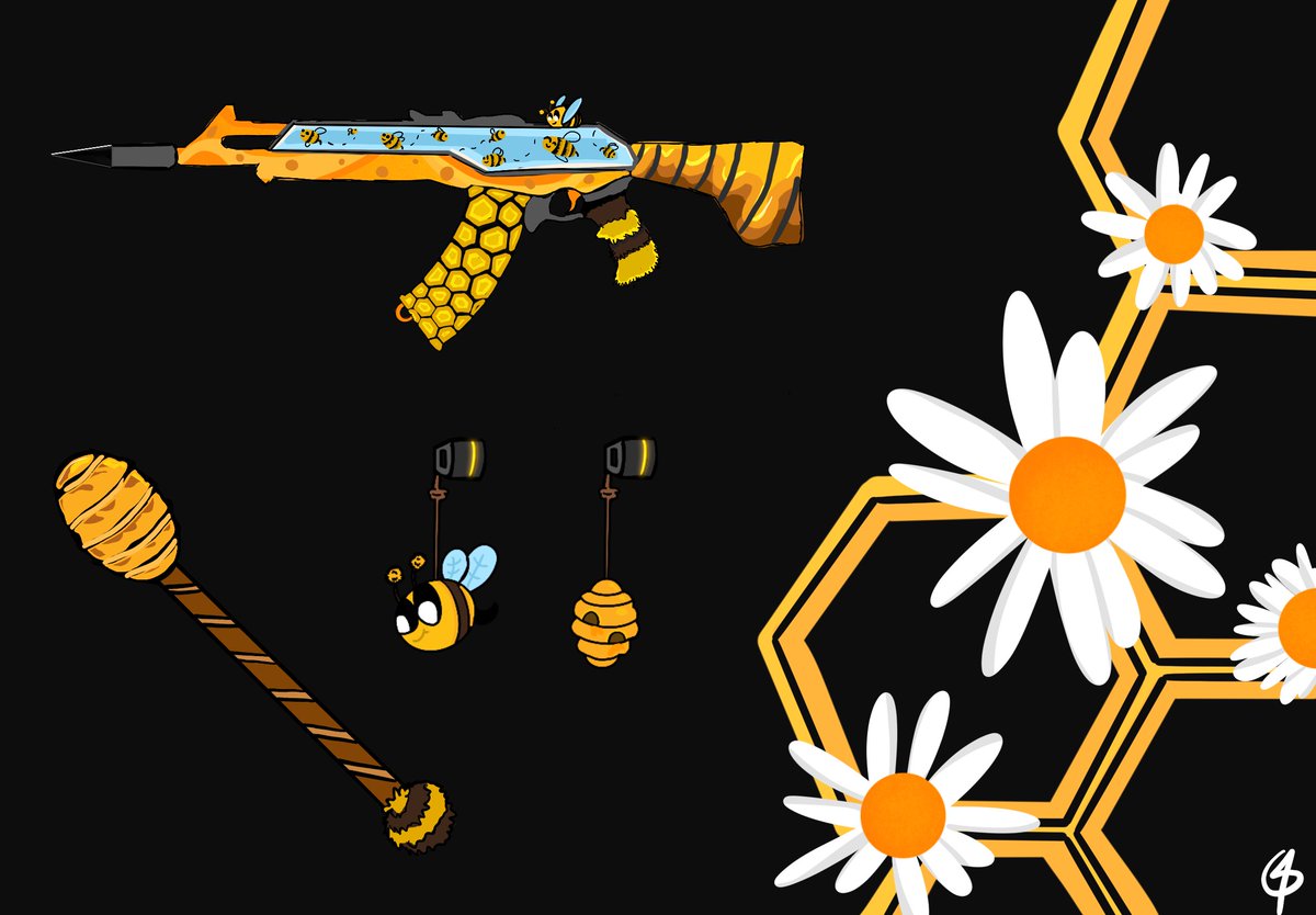 Fizz00Fizz's tweet image. 🐝 Weapon Concept 🐝 
🌼Valorant Bee Skinline Bundle 🌼
Retweet if you would like to see a Bee Bundle in-game.
#VALORANT #Concept #Bee  #WeaponSkin