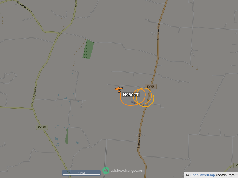 N980CT, a Diamond DA 20--C1, is circling over Shelby County at 1525 feet, speed 85 MPH, 2.0 miles from Rooster Field globe.adsbexchange.com/?icao=adab68&z…
