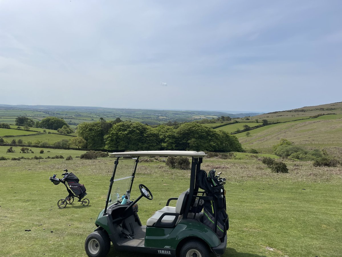 gary_priestley's tweet photo. A lovely afternoon on the golf course #Wrangaton front 9 moorland back 9 parkland playing with my eldest son Simon, the golf was awful but the weather and the views stunning. I shot 102 Simon 104 &amp; Richard who has the higher hcap shot 88 🏌️‍♂️🤦 https://t.co/NTfT4zcQst