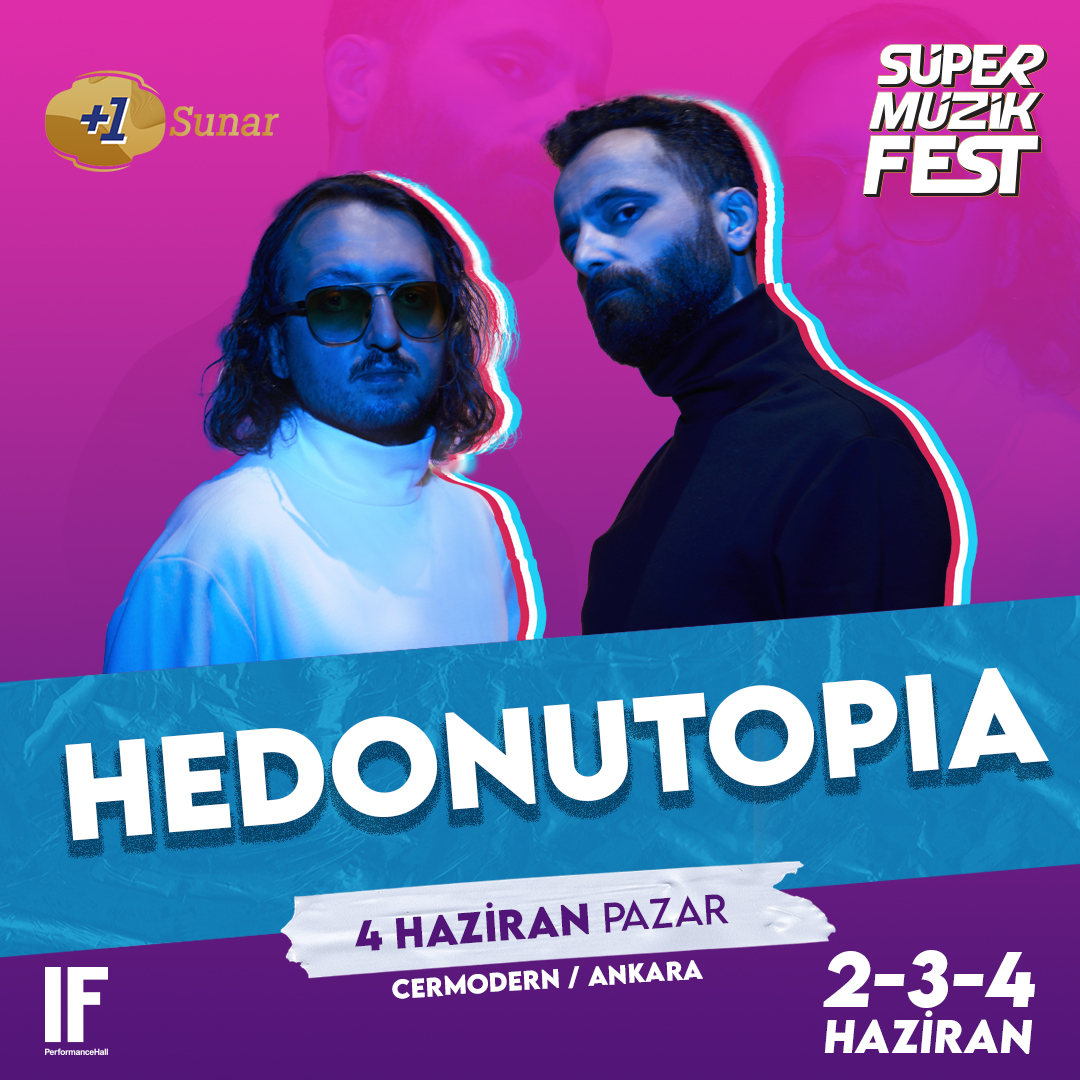 "Hedonutopia" 4 Haziran Pazar akşamı Süper Müzik Fest kapsamında Cermodern Ankara’da...
<a href="/hedonutopia/">Hedonutopia</a>

Biletler ifbilet.com'da...   #supermuzikfest #smf2023 #festival #hedonutopia