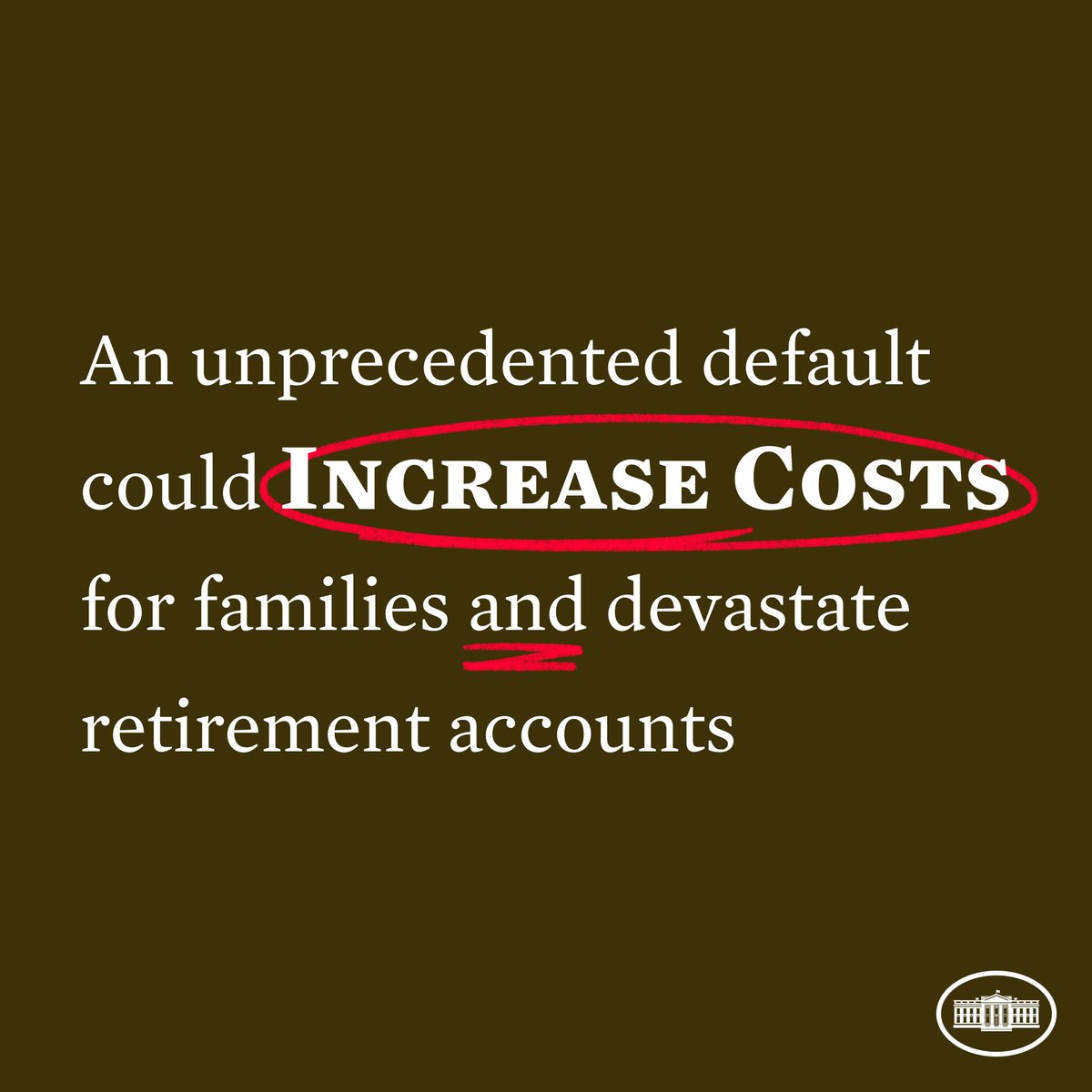 POTUS46Archive's tweet image. A first-time default on America's debt could undermine the progress we’ve made lowering costs for working families.
 
Congress has voted to avoid default 78 times since 1960. This time should be no different.