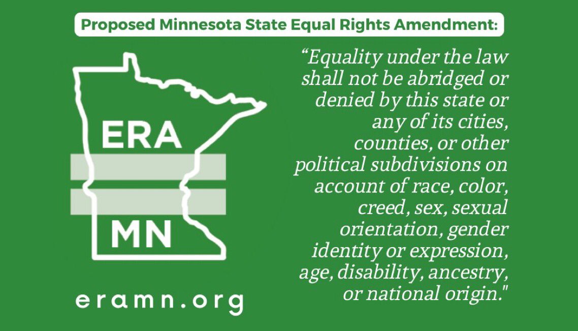 #MNHouse incl. Speaker @MelissaHortman:

Your turn to pass SF37 / HF173 to propose a MN #EqualRightsAmendment after #MNSenate did May 17 at #mnleg — after they also passed your HF197 / SF47 resolution to Congress for recognition of #ERANow!

Please return the favor for all in MN: