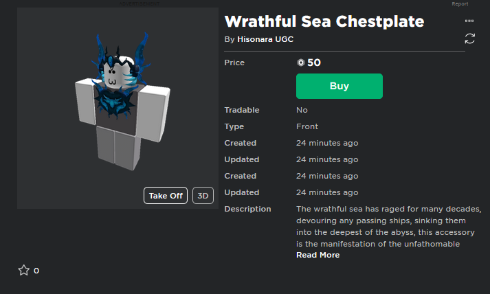 TheDrapo's tweet photo. The set "Wrathful Sea" is growing!

A chestplate that matches the crown has been released, you can expect a pair of shoulder pads and a leg protector to release aswell!

https://t.co/czpEgUizHA

#ROBLOX #RobloxUGC #RobloxUGCConcept #RobloxDev #RobloxDevs https://t.co/qqMwh0Jskx