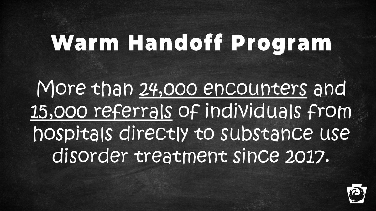There is often a high risk of a repeat overdose after an overdose survivor leaves the emergency department. 

The goal of the Warm Handoff Program is to reduce that risk by directly referring individuals from the hospital to substance use disorder treatm…