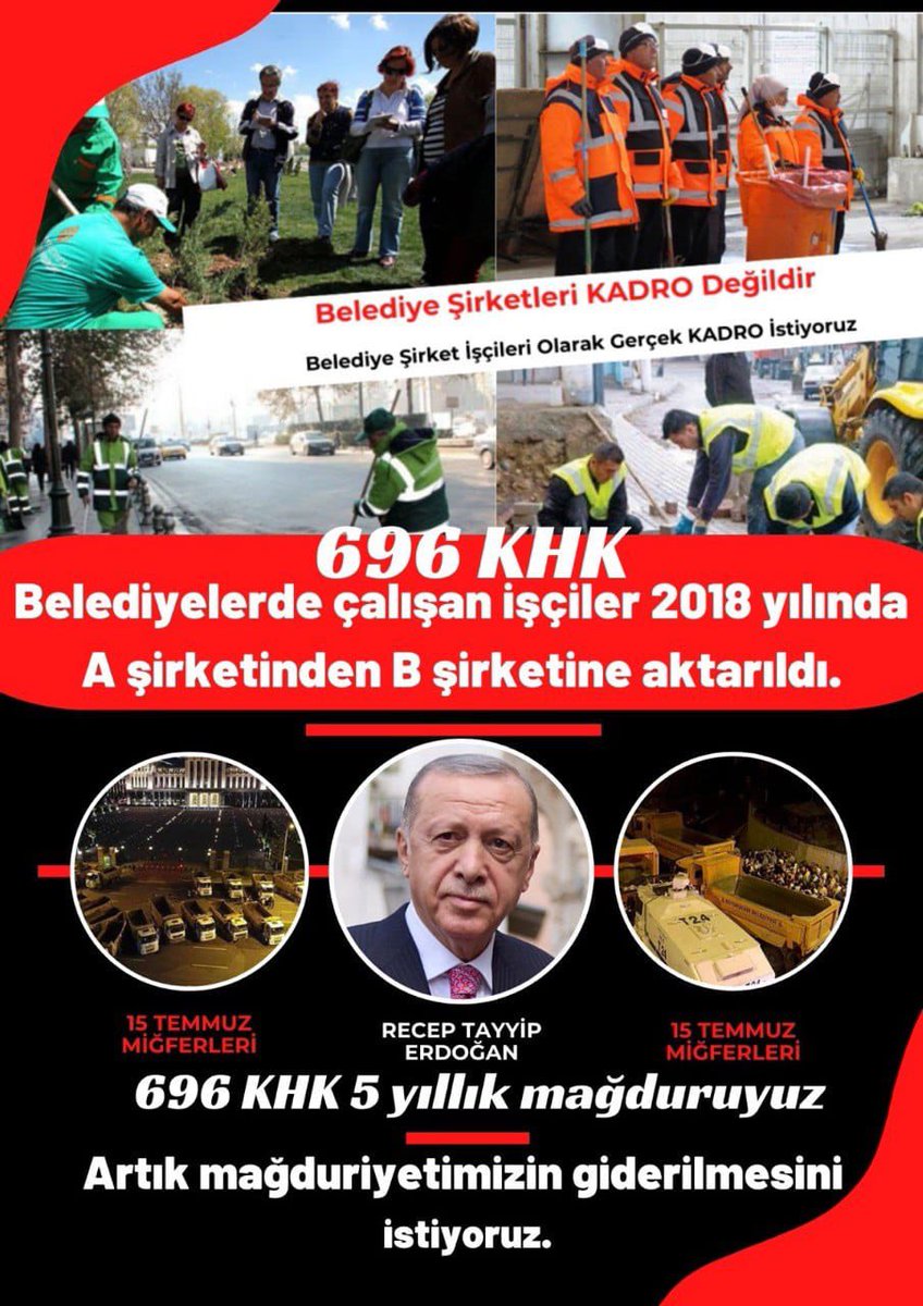 Hak edene hakkını verin,
Buradayım; alın terim, emeğim! #BİTinİsteğiNormKADRO

<a href="/RTErdogan/">Recep Tayyip Erdoğan</a> <a href="/vedatbilgn/">Vedat Bilgin</a> <a href="/ErbakanFatih/">Dr. Fatih Erbakan</a> <a href="/dbdevletbahceli/">Devlet Bahçeli</a>