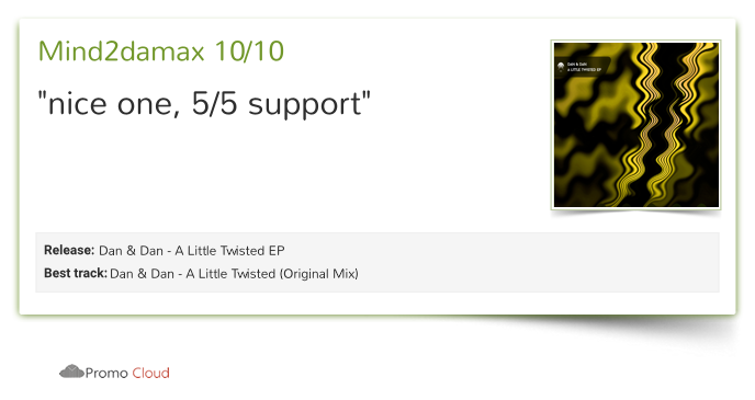 mind2damax reviewed Dan &amp; Dan - A Little Twisted EP. 10/10