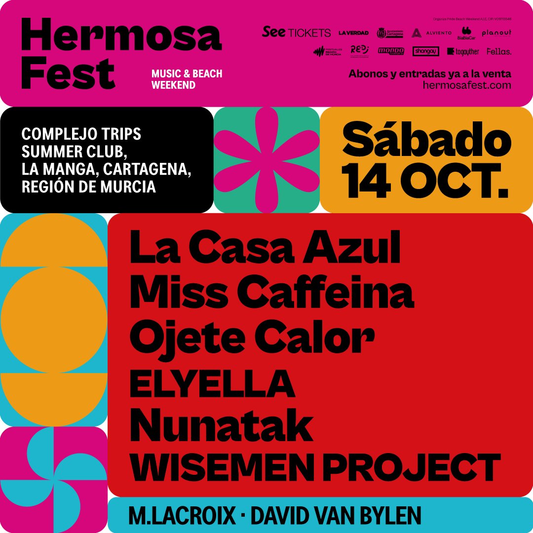 hermosafest's tweet photo. 🎟️ YA A LA VENTA las ENTRADAS DE DÍA y ABONOS
https://t.co/4xpsvOgwq4
¿Qué día no te quieres perder? ¡Nos vemos en octubre en #LaManga! https://t.co/dGu9TRU2hW