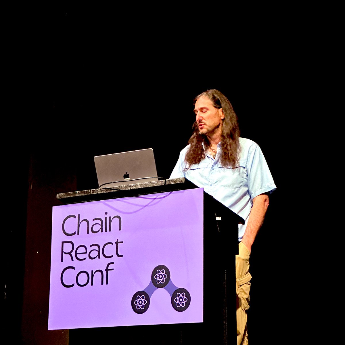 jonmajorc's tweet image. Mark representing @infinite_red at @ChainReactConf — woohoo!! #ChainReact2023