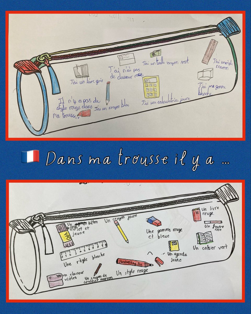 🇫🇷✍🏽✏️🖊️✂️LKS2 children mastering noun gender, adjective position, and adjectival agreement in the singular form in French. Their linguistic skills are on point! We enjoyed listening to them presenting their work in French. Bravo les enfants👏🏽 #primaryfrench #futurelinguists