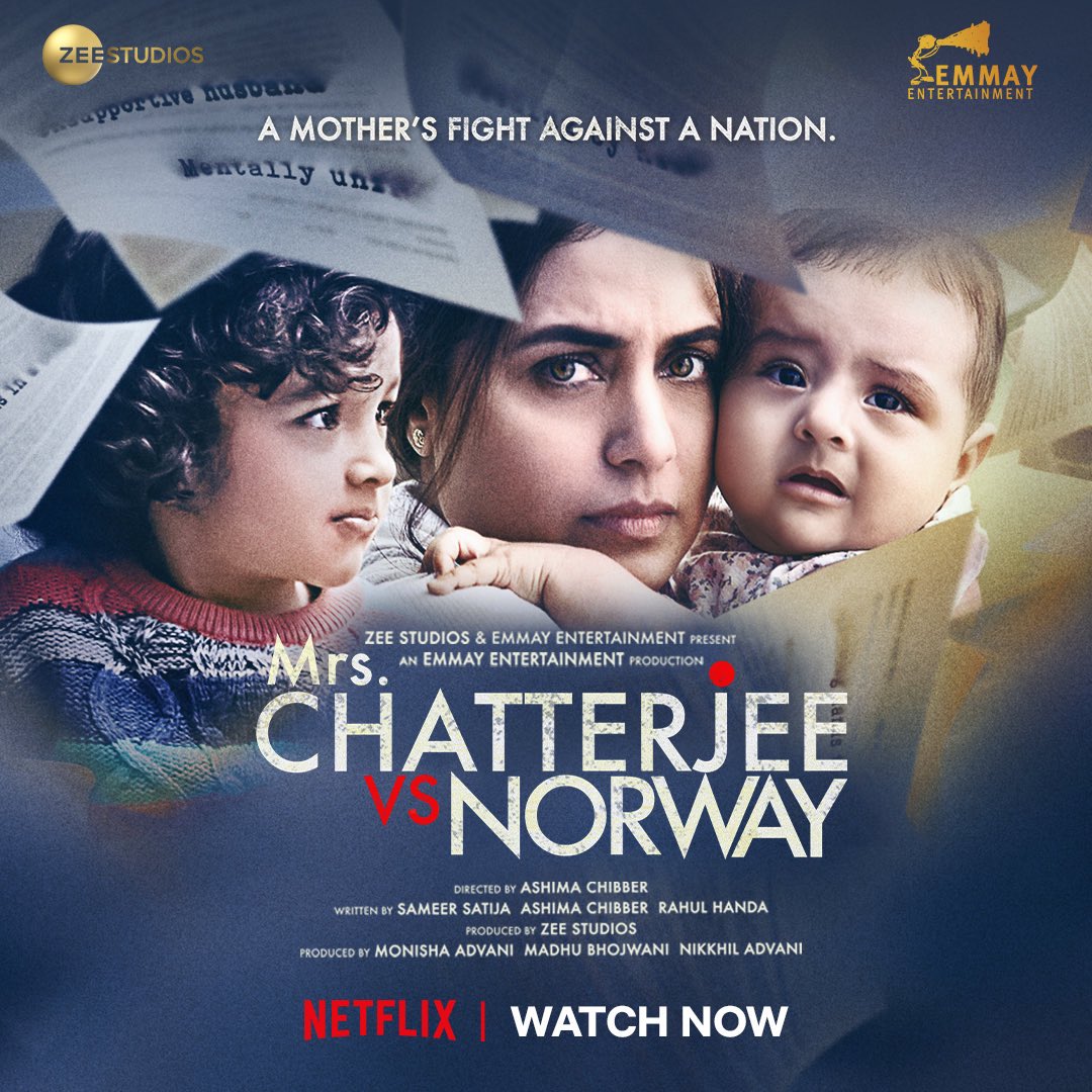 SALUTE 🫡 

A Mother’s Fight Against A Nation! 

This real story will touch your heart. #RaniMukherjee is fabulous. This Iconic Case is a Must Watch! #MrsChatterjeeVsNorway
