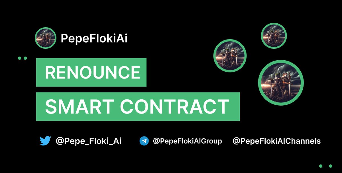📢🎉 Exciting Announcement 🎉📢

Dear #PepeFlokiAi Community, 

We are absolutely thrilled to inform you that the contract for #PepeFlokiAi has been officially renounced! 🚀

Here's the transaction hash for the contract renouncement: 

🔗 bscscan.com/tx/0x6d3d2316e…