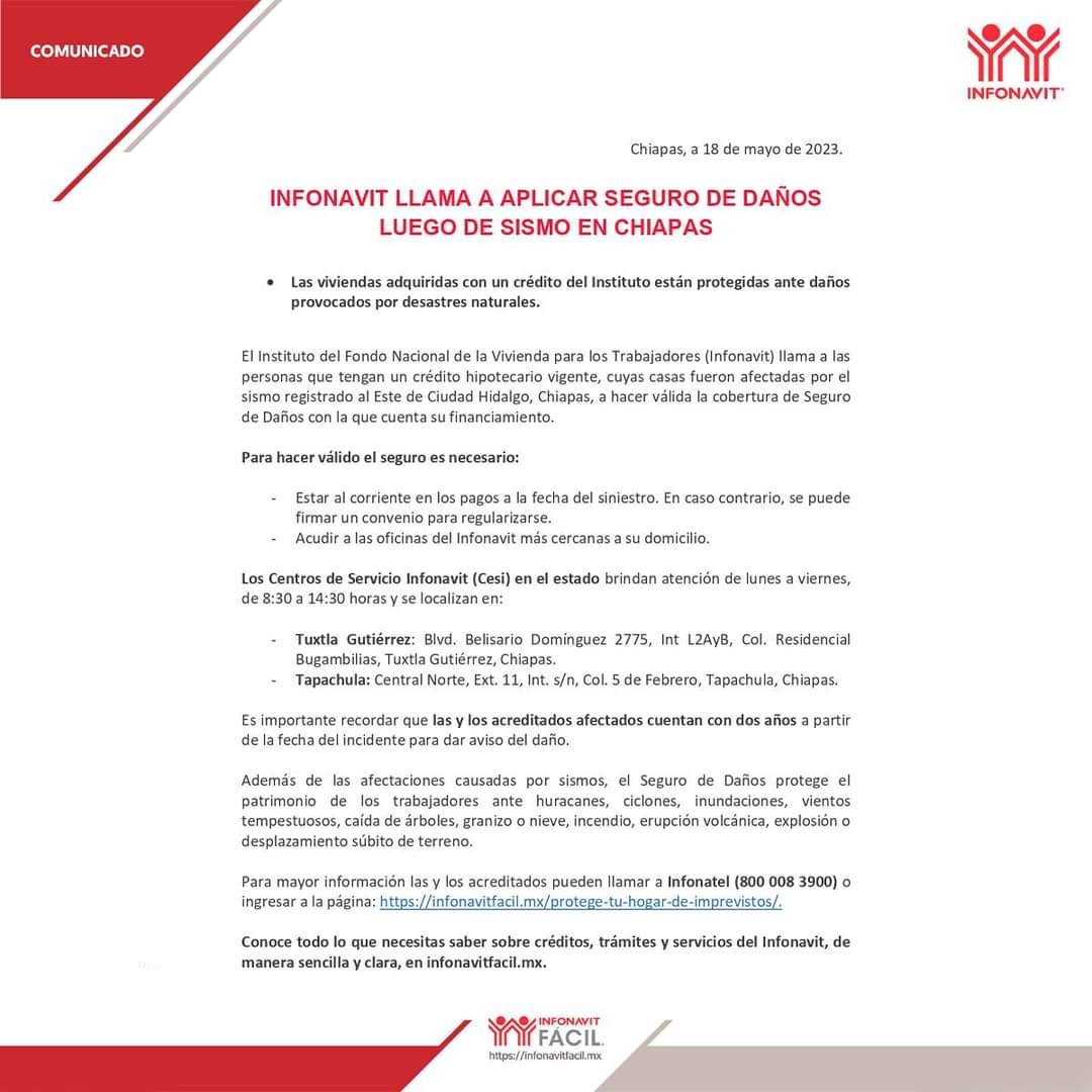 rotecru's tweet photo. Protege tu hogar con el seguro de daños del Infonavit! 🏠🌪️⛈️ Cubre sismos, inundaciones y huracanes, con apoyo económico, asesoría especializada. Asegura tu patrimonio y bienestar familiar. Infórmate con nosotros 💪✅
#InfonavitChiapas
#SeguroInfonavit #ProtecciónParaTuHogar https://t.co/edadRZ7Lqq